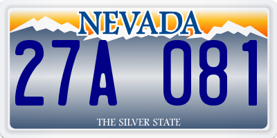 NV license plate 27A081