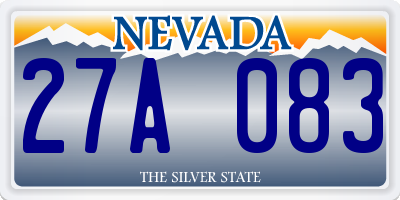 NV license plate 27A083