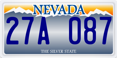 NV license plate 27A087