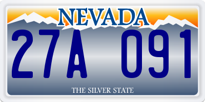 NV license plate 27A091