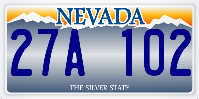 NV license plate 27A102