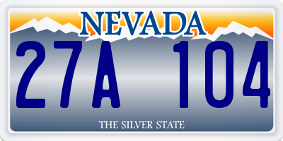 NV license plate 27A104