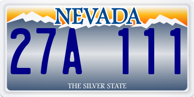 NV license plate 27A111
