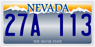 NV license plate 27A113