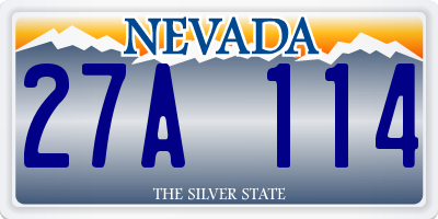 NV license plate 27A114