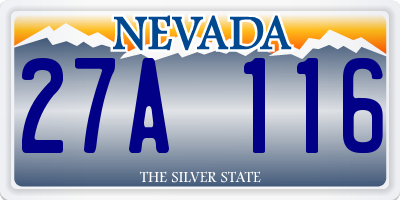 NV license plate 27A116
