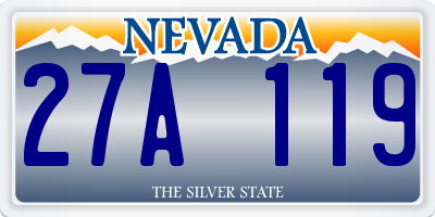 NV license plate 27A119