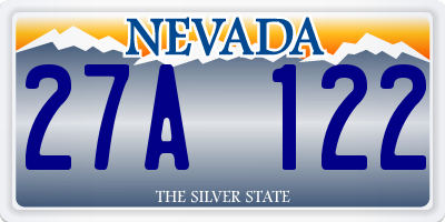 NV license plate 27A122