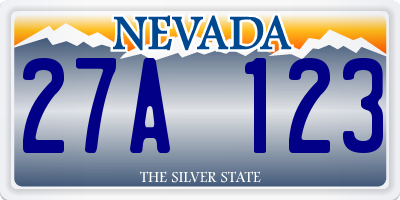 NV license plate 27A123