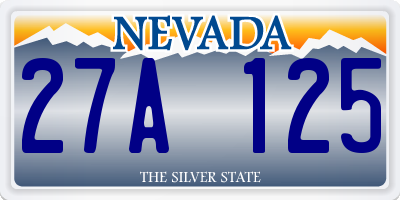 NV license plate 27A125