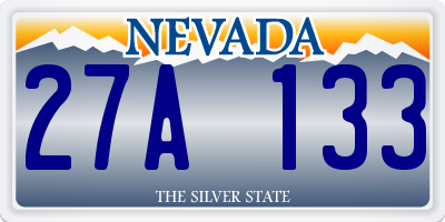 NV license plate 27A133