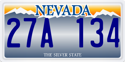 NV license plate 27A134