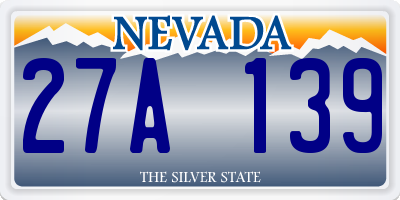 NV license plate 27A139