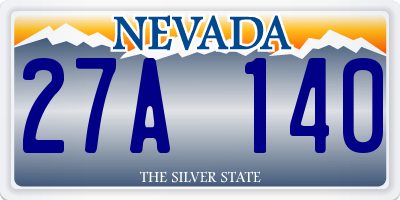 NV license plate 27A140