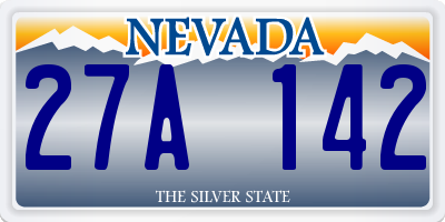 NV license plate 27A142