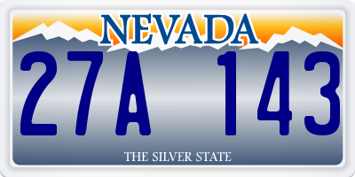 NV license plate 27A143