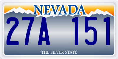 NV license plate 27A151