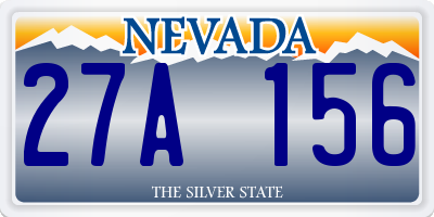 NV license plate 27A156