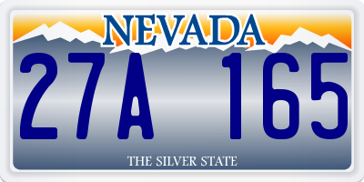 NV license plate 27A165
