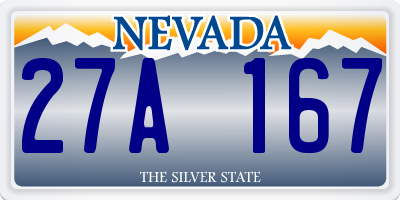 NV license plate 27A167