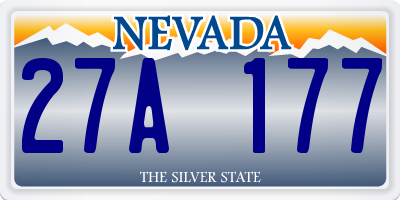 NV license plate 27A177