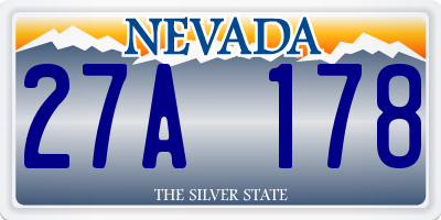 NV license plate 27A178