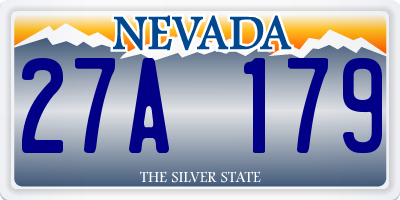 NV license plate 27A179