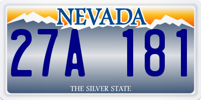 NV license plate 27A181