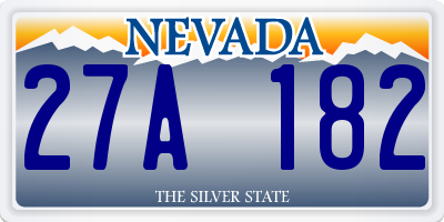 NV license plate 27A182