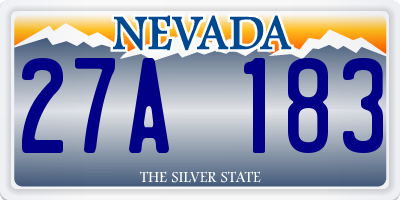 NV license plate 27A183