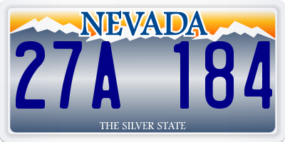 NV license plate 27A184