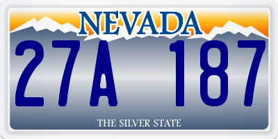 NV license plate 27A187
