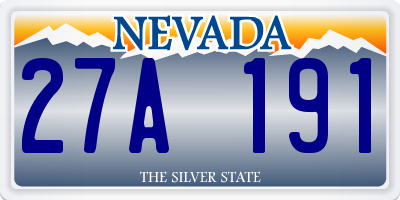 NV license plate 27A191