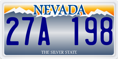 NV license plate 27A198
