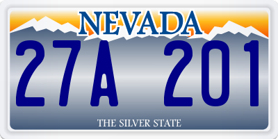 NV license plate 27A201