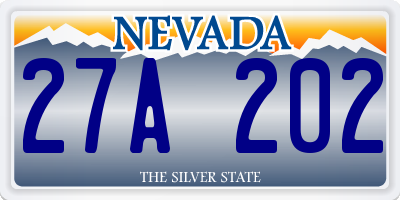 NV license plate 27A202