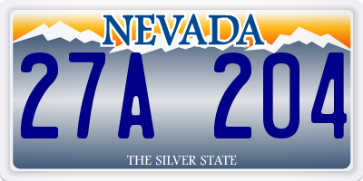 NV license plate 27A204