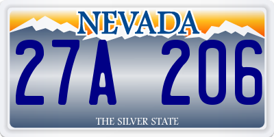 NV license plate 27A206
