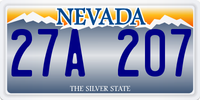 NV license plate 27A207