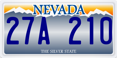 NV license plate 27A210