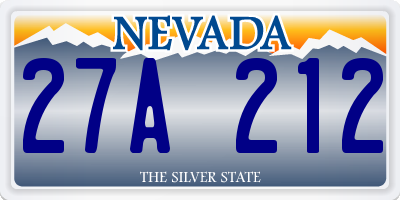 NV license plate 27A212