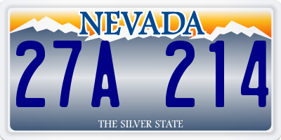 NV license plate 27A214