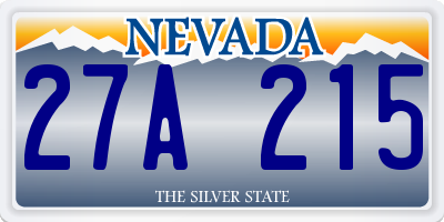 NV license plate 27A215