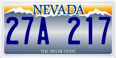 NV license plate 27A217