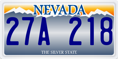 NV license plate 27A218