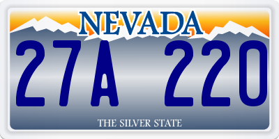 NV license plate 27A220