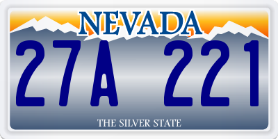 NV license plate 27A221