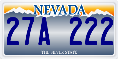 NV license plate 27A222