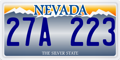 NV license plate 27A223
