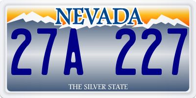 NV license plate 27A227